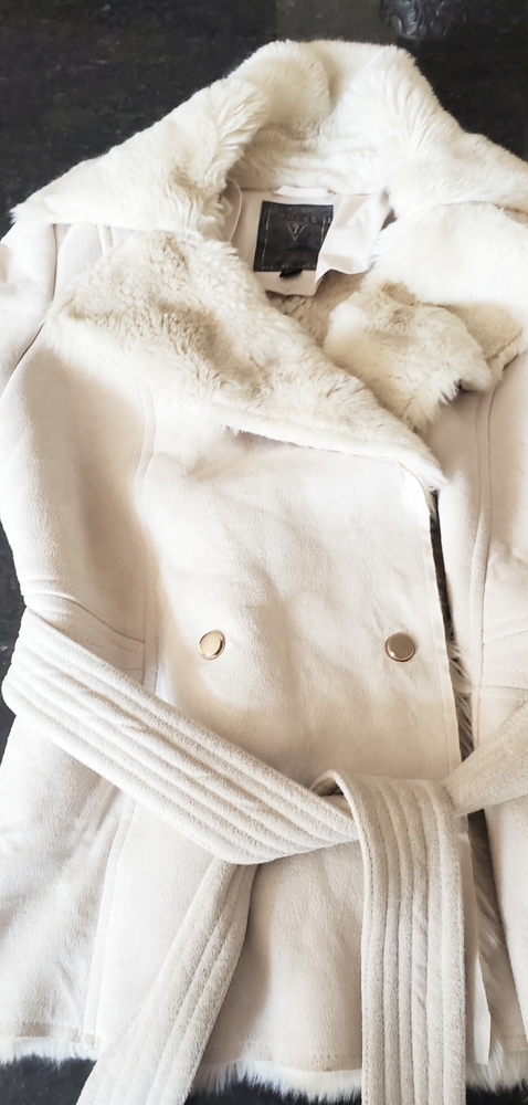 White faux suede jacket